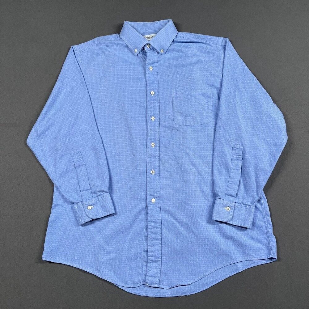 Brooks Brothers Shirt Mens Extra Large 17.5 Blue Cotton Made In USA Makers